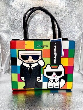 NWT KARL LAGERFELD PARIS Multi Color Crossbody Bag LH5D48BJ Color Squares